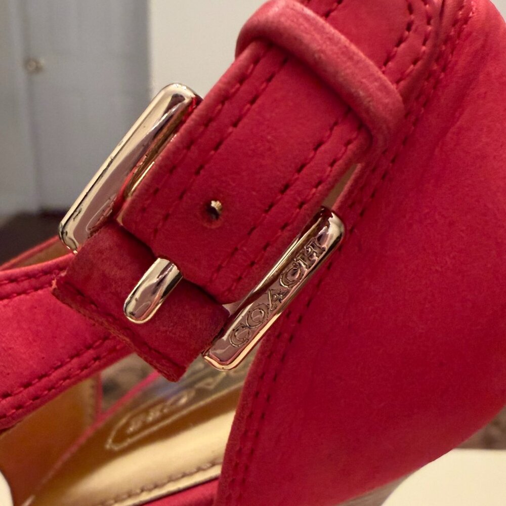 Coach Adelle Nubuck Blossom Colored Platform Heels (Size 5) - Picture 11 of 15